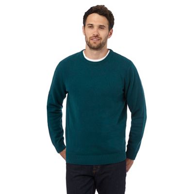 Maine New England Big and tall dark turquoise crew neck jumper